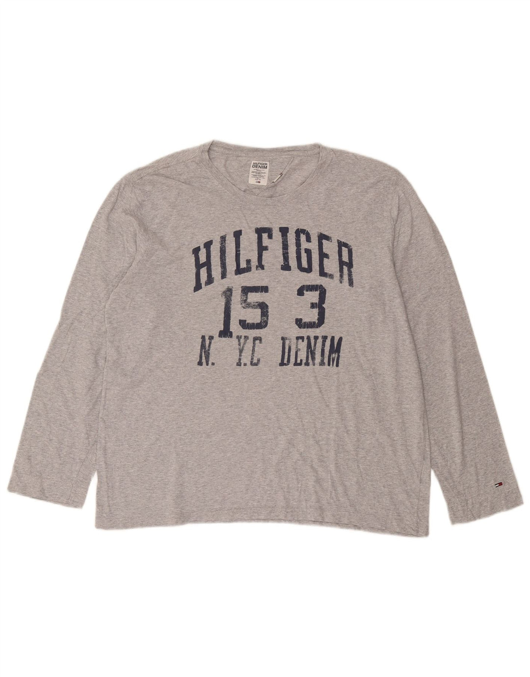 Tommy Hilfiger Top gráfico para hombre de manga larga XL de algodón gris