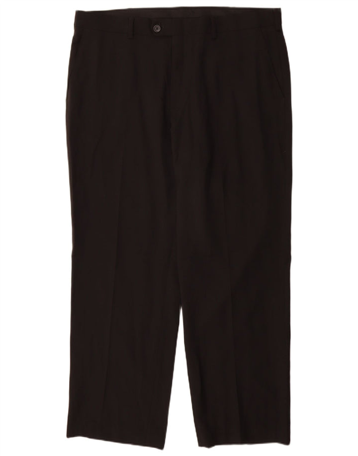 IZOD Pantalón de traje recto para hombre W38 L30 Poliéster negro