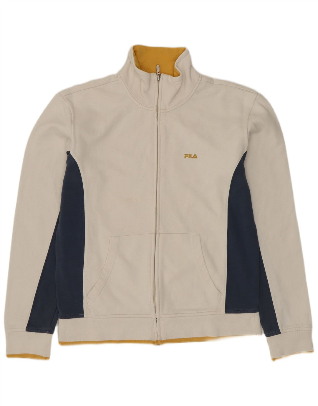 FILA Chaqueta de chándal para hombre, talla pequeña, color blanco