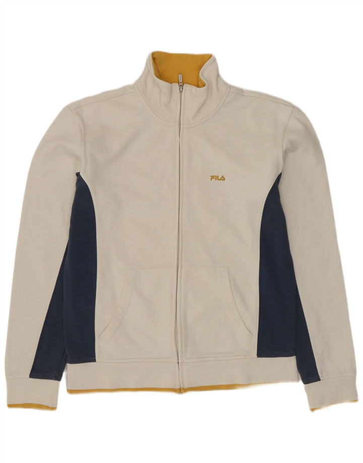 FILA Chaqueta de chándal para hombre, talla pequeña, color blanco