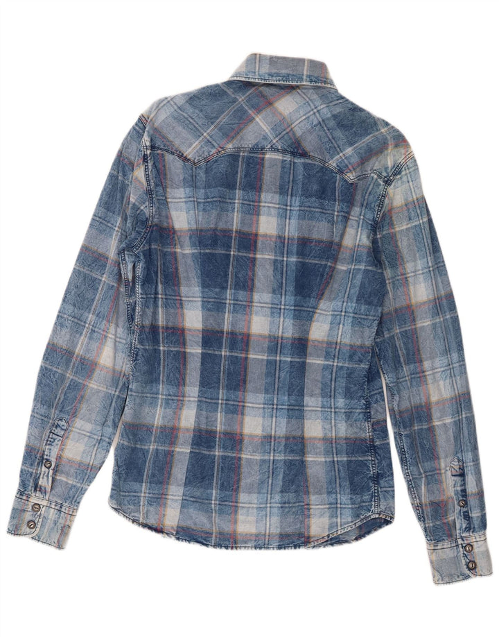 Camisa vaquera para hombre Gas a cuadros azules grandes
