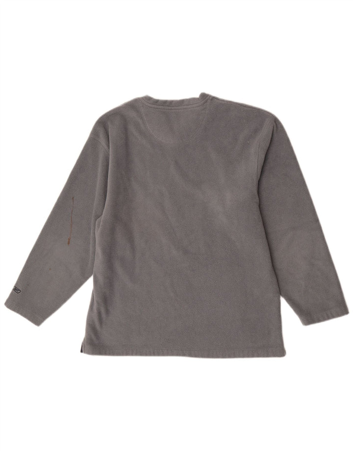 Reebok - Jersey de forro polar para hombre, poliéster gris grande