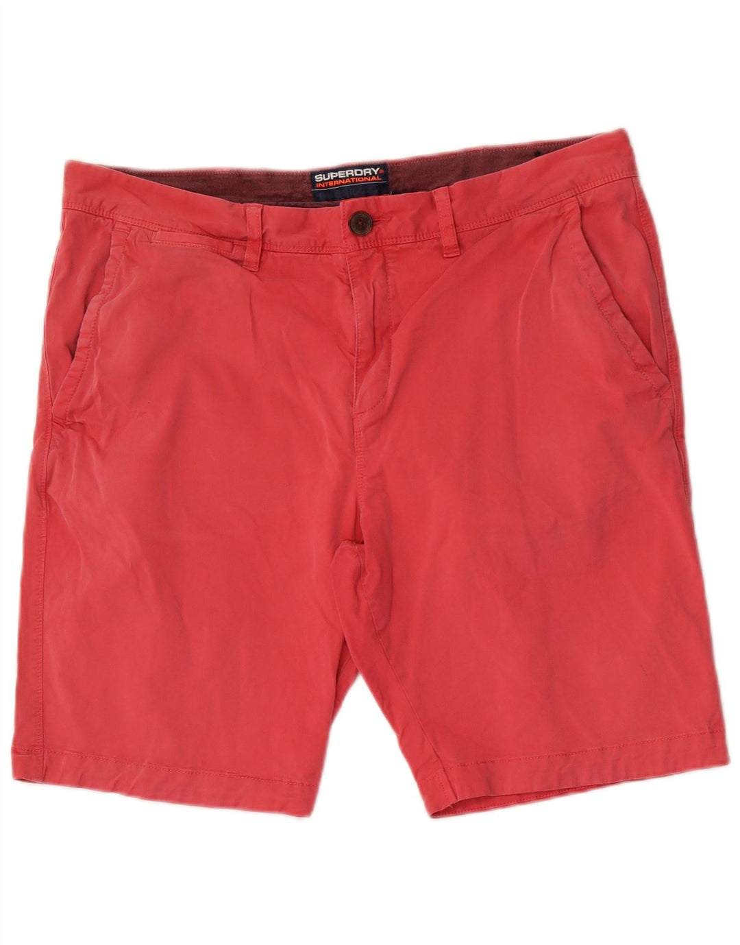 Superdry Pantalones cortos chinos para hombre W36 Large Pink Cotton