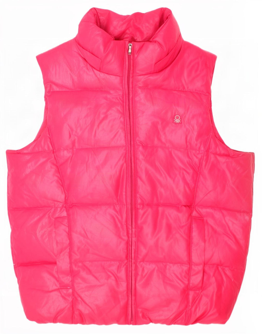 Benetton Chaleco Acolchado Para Niña 8-9 Años Grande Rosa Poliéster