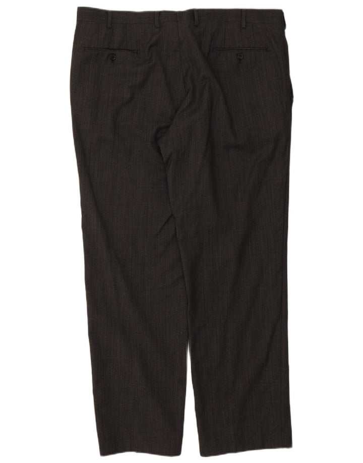 Marks & Spencer Pantalones de traje rectos Autograph para hombre W40 L31 a cuadros grises