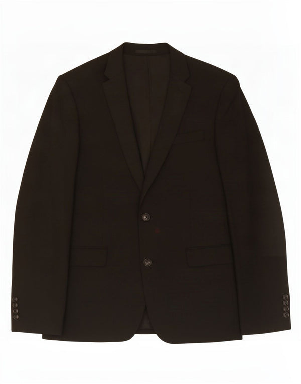 John Lewis Chaqueta tipo blazer de 2 botones para hombre UK 40 Grande Poliéster negro