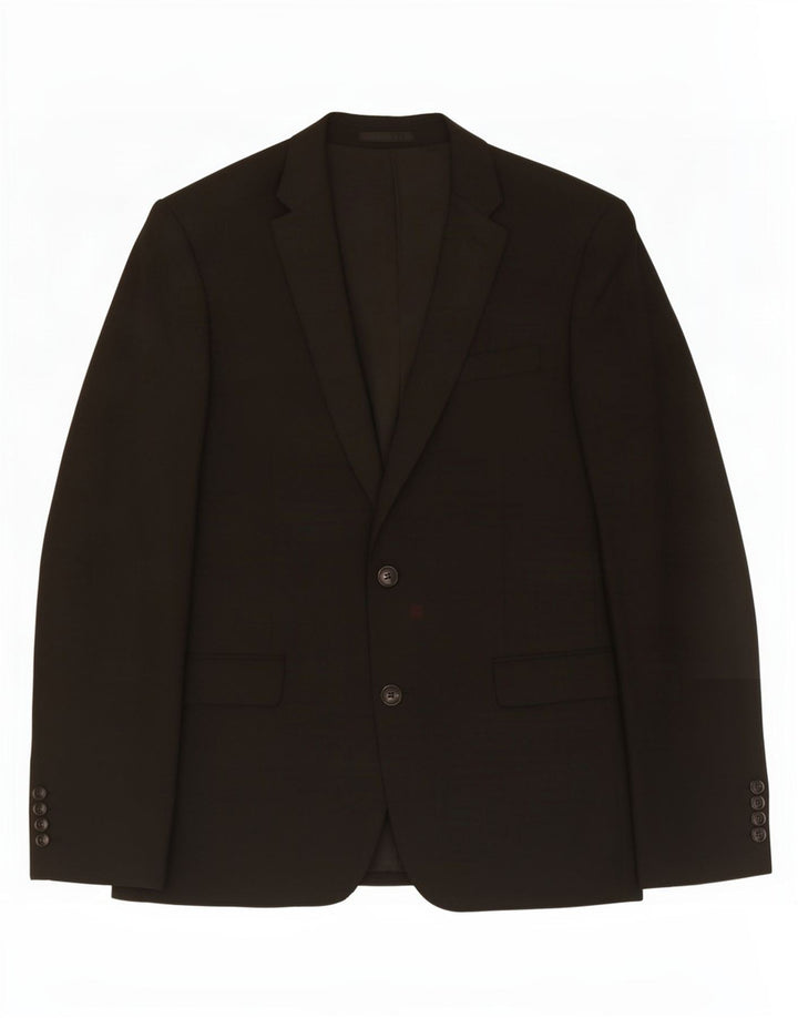John Lewis Chaqueta tipo blazer de 2 botones para hombre UK 40 Grande Poliéster negro