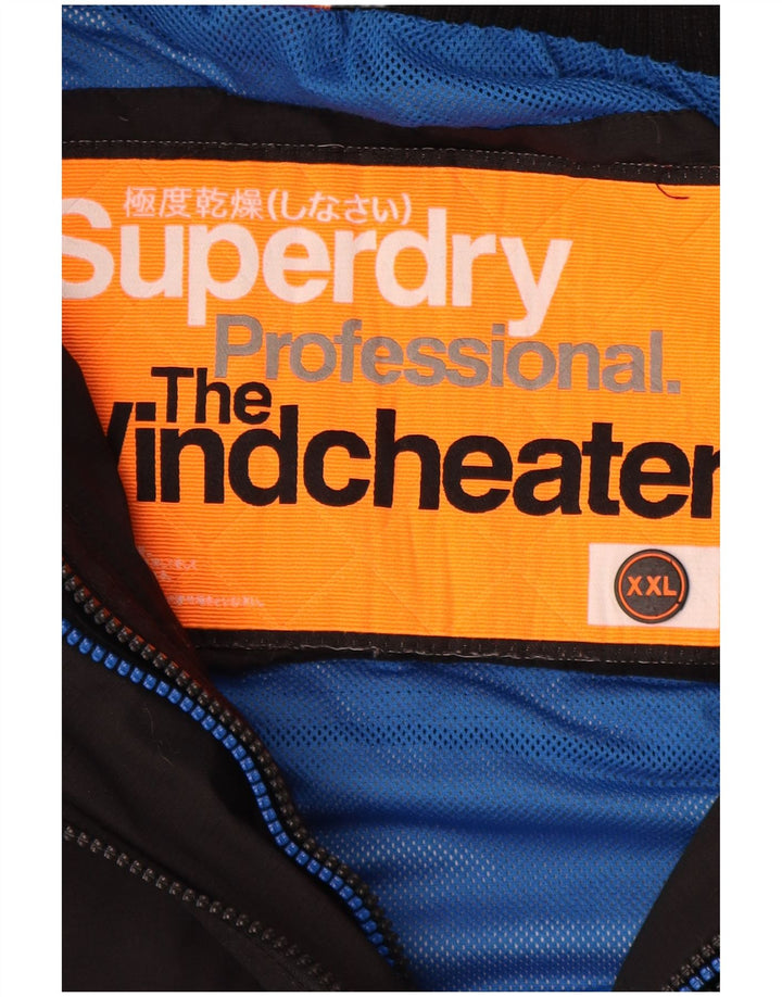 SUPERDRY Chaqueta impermeable The Windcheater para mujer, talla 48, 2XL, nailon negro