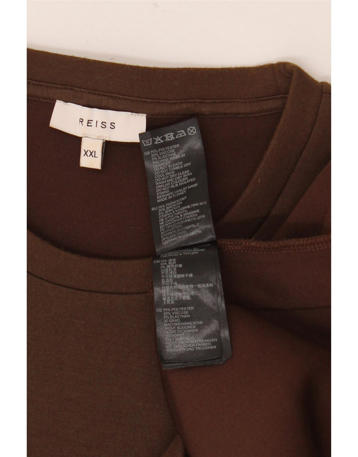 Reiss Camiseta para hombre Top 2XL Marrón Poliéster