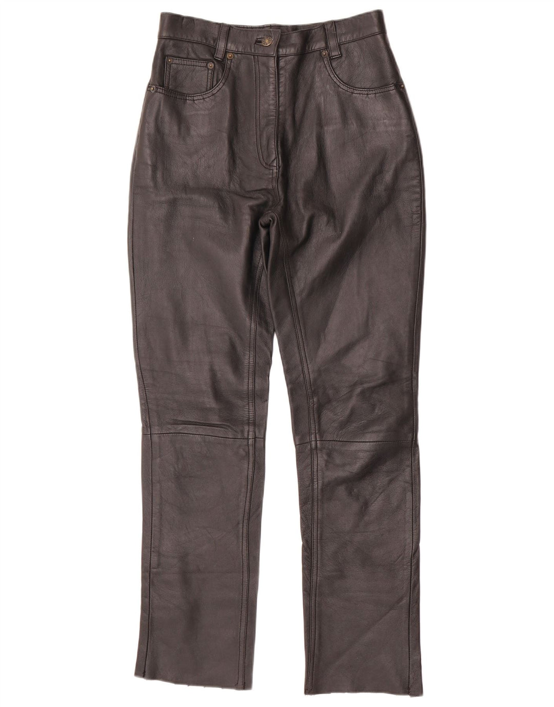 Pantalón VINTAGE de piel ajustado para mujer W28 L30 Negro