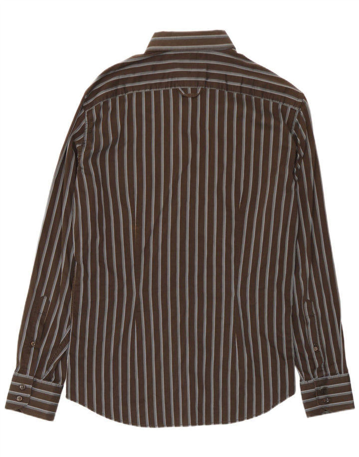Camisa Trussardi Hombre Large Algodón A Rayas Marrón