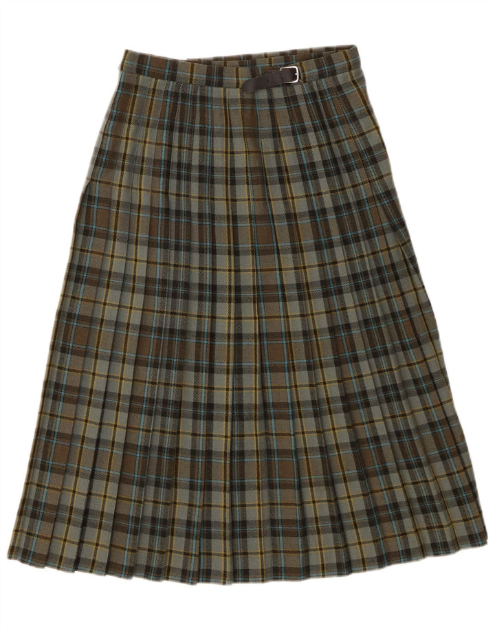 Pringle Falda Cruzada Kilted Para Mujer W26 Lana Nueva A Cuadros Verdes Pequeños