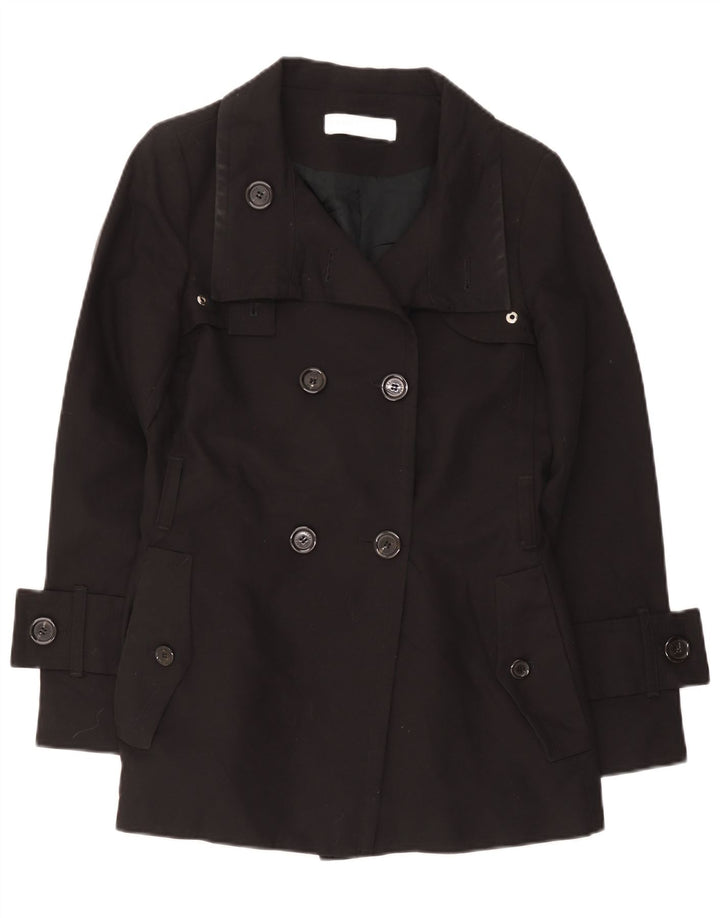 Zara Mujer Chaquetón Reino Unido 44 Grande Algodón Negro