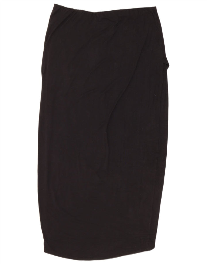 Mossimo Falda Midi De Cintura Alta Para Mujer Grande W34 Rayón Negro