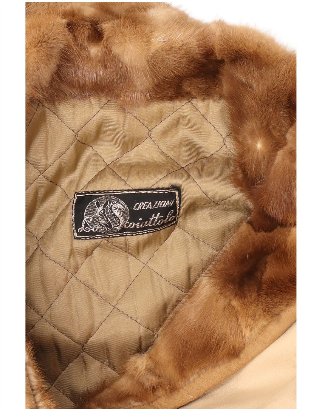 Vintage mujer doble pecho abrigo Reino Unido 16 grande beige