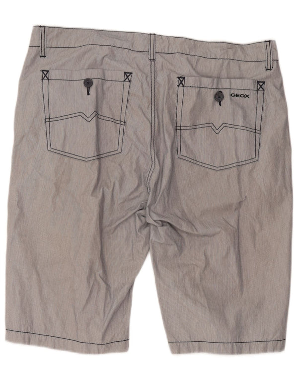 Geox Respira Pantalones cortos chinos para hombre IT 52 XL W40 Algodón gris a rayas