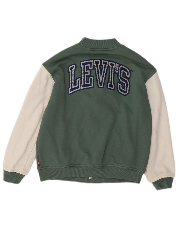 Levi's Chaqueta universitaria gráfica para niños 7-8 años Algodón color block verde