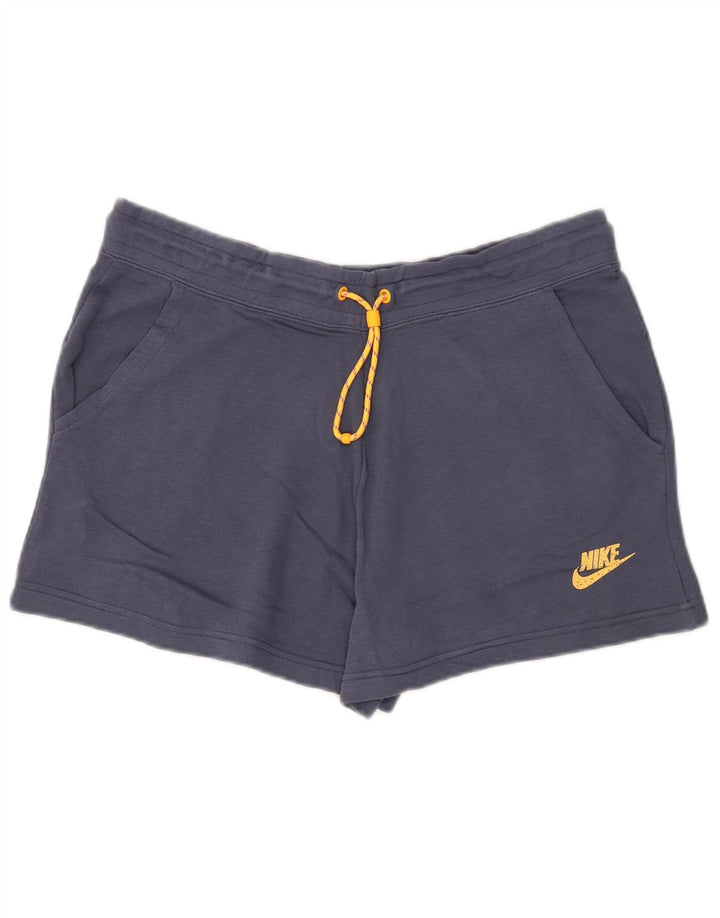 NIKE Pantalones cortos deportivos para mujer UK 46 Grande Azul marino Algodón