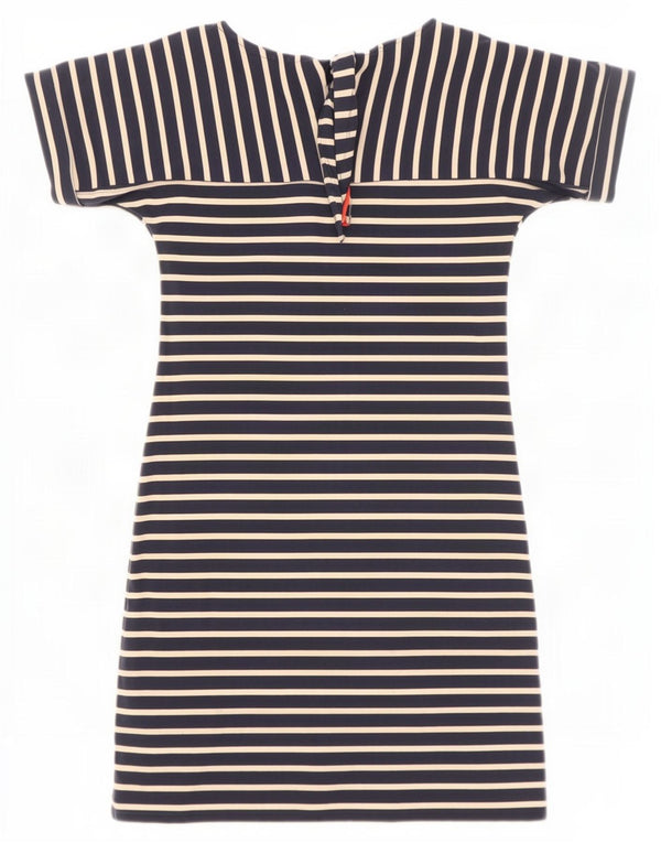Weird Fish Vestido tipo camiseta para mujer UK 8 Pequeño Algodón a rayas azul marino