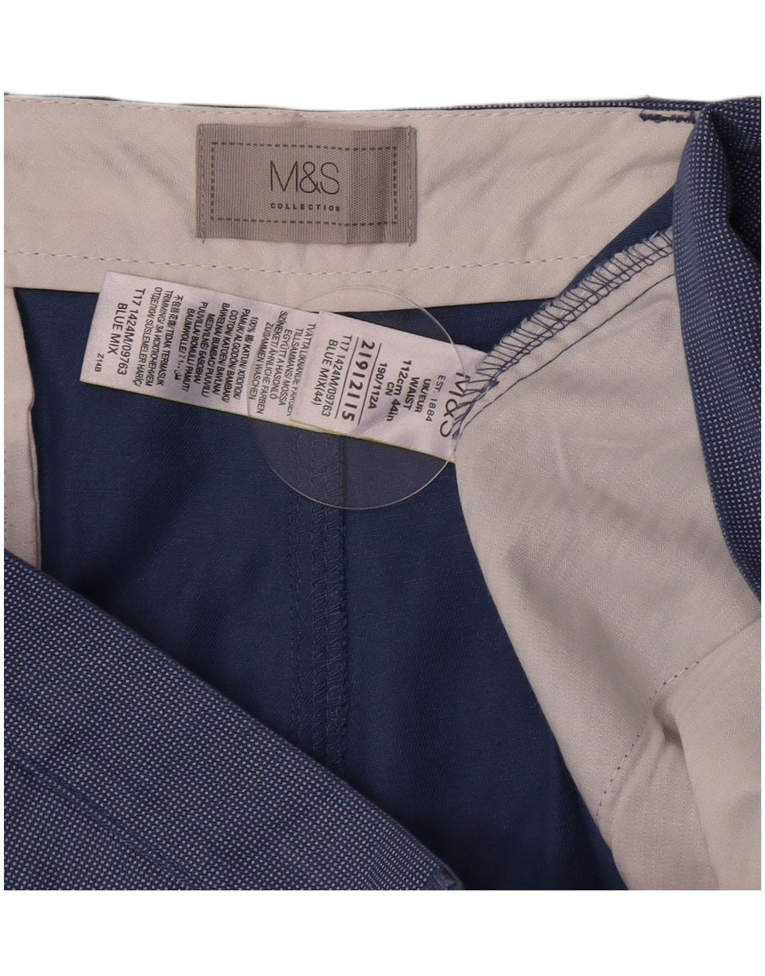 Marks & Spencer Pantalones cortos chinos para hombre W44 2XL Algodón azul