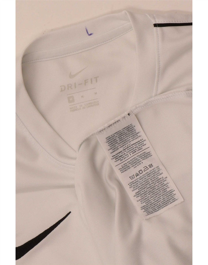 Camiseta Nike Dri Fit para hombre Top poliéster blanco mediano