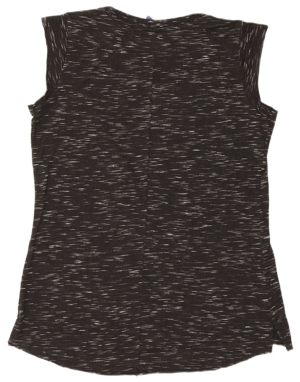 Champion Top Gráfico Sin Mangas para Mujer UK 10 Small Black Moteado