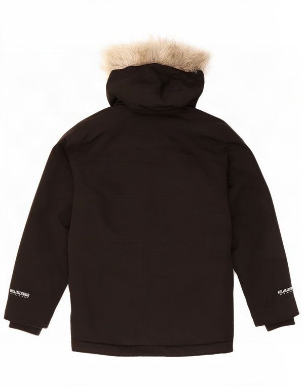 Hollister Chaqueta de esquí con capucha para hombre UK 36 Small Poliéster negro
