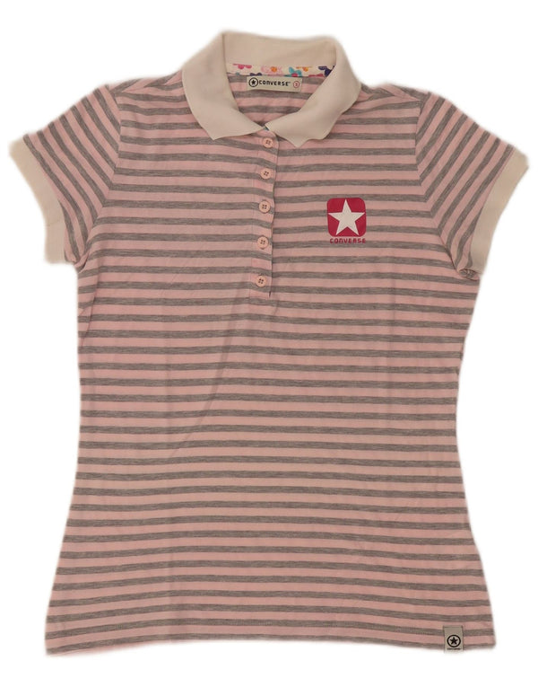 Converse Polo para mujer UK 10 Pequeño algodón a rayas rosa