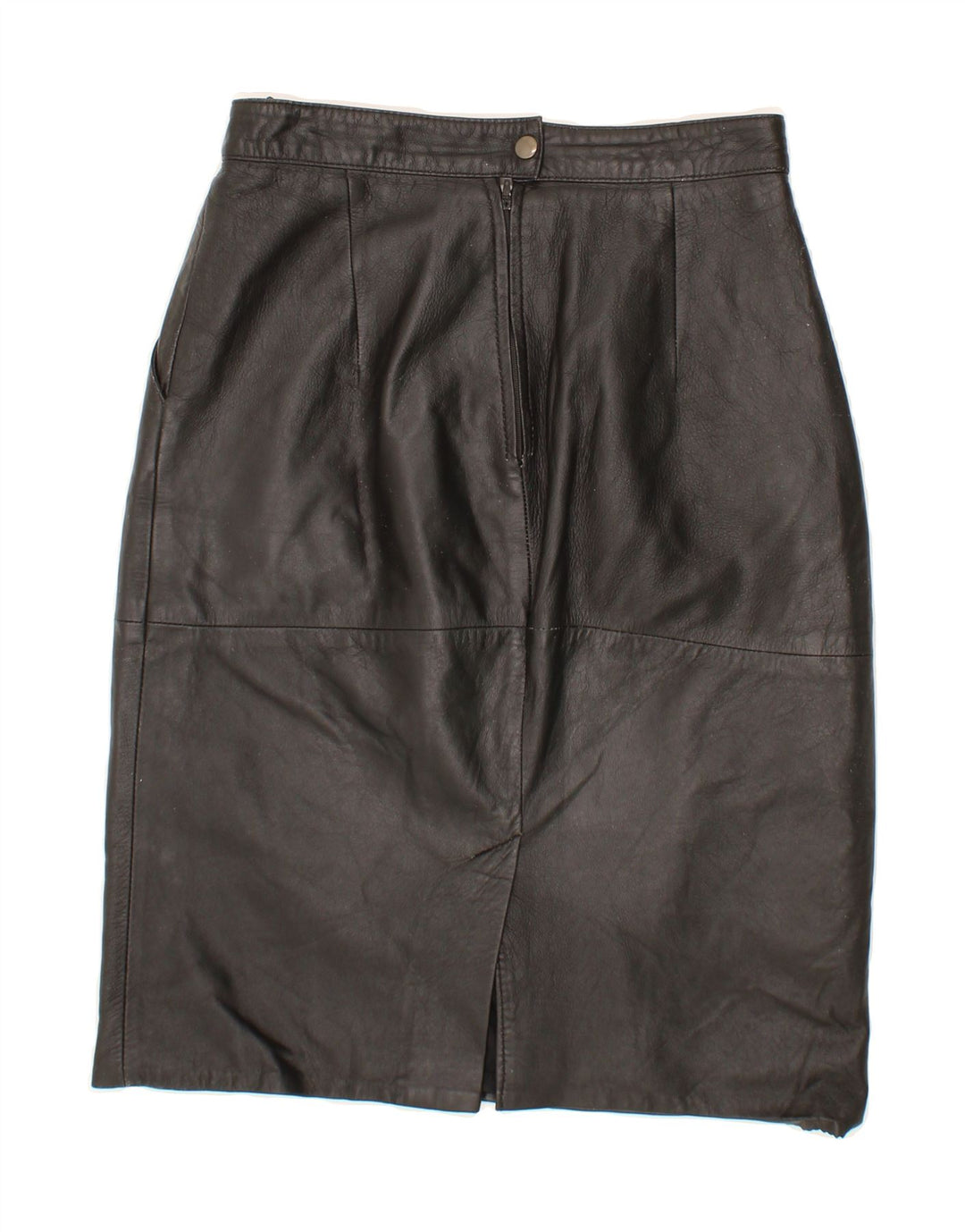 VINTAGE Womens Leather Skirt IT 40 Small W26  Black Leather Vintage Vintage and Second-Hand Vintage from Messina Hembry 
