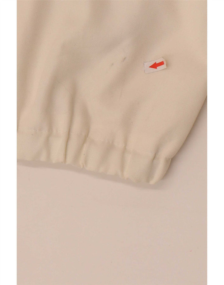 Vintage mujer bomber chaqueta IT 46 grande blanco colorblock poliéster