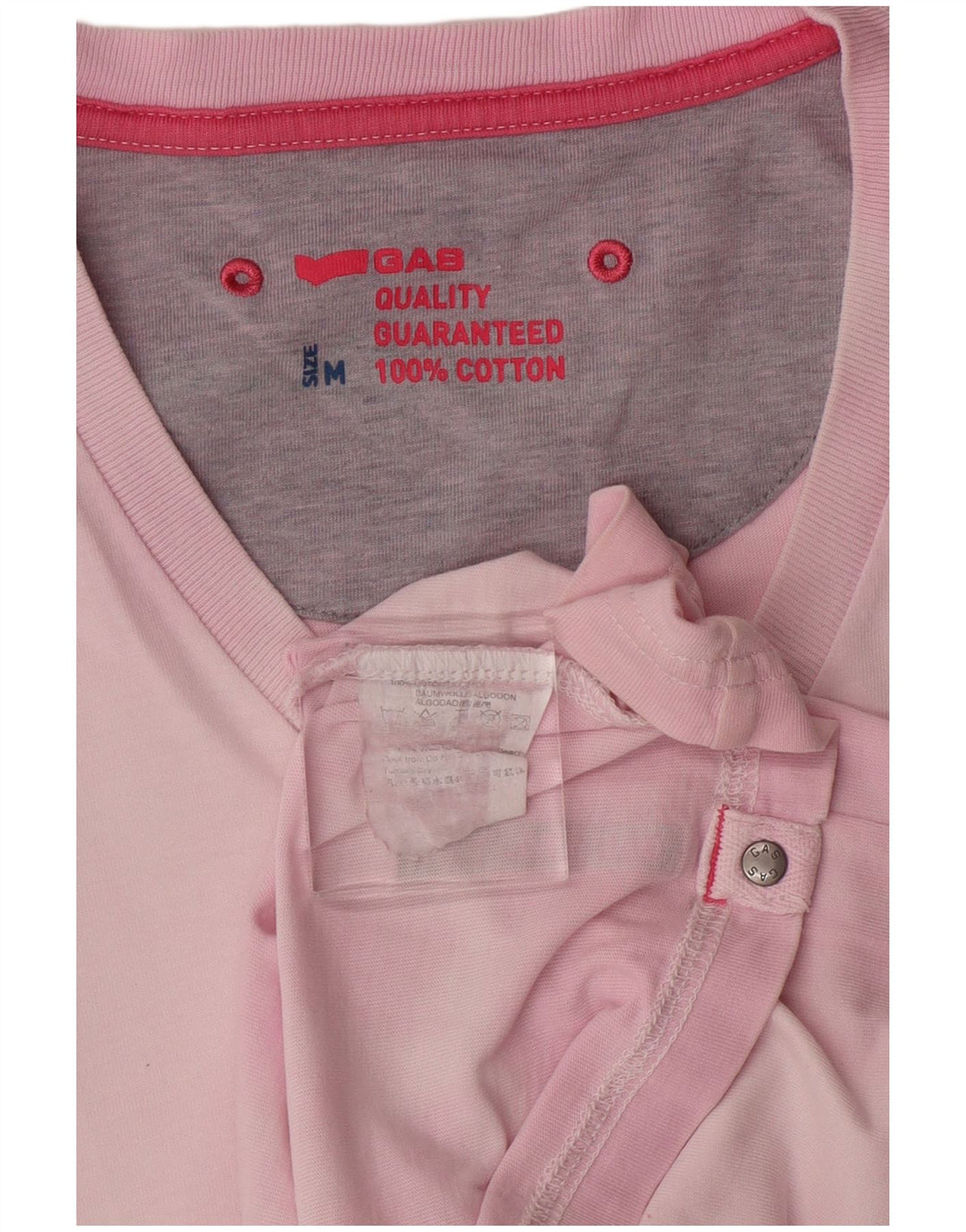 Camiseta para hombre Gas UK 44 Algodón teñido anudado rosa medio