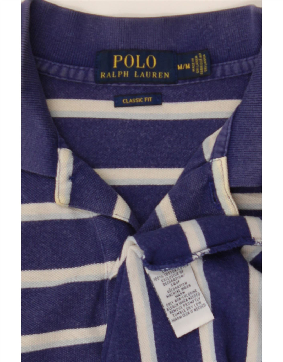 POLO RALPH LAUREN Polo de corte clásico para hombre con rayas azul marino medio
