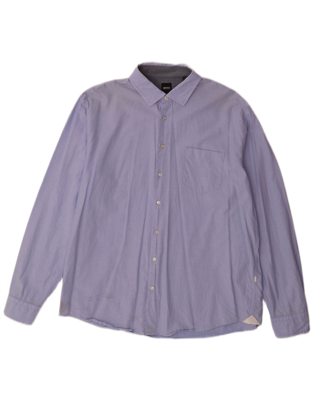 Camisa Hugo Boss Hombre 2XL Algodón Manchado Azul