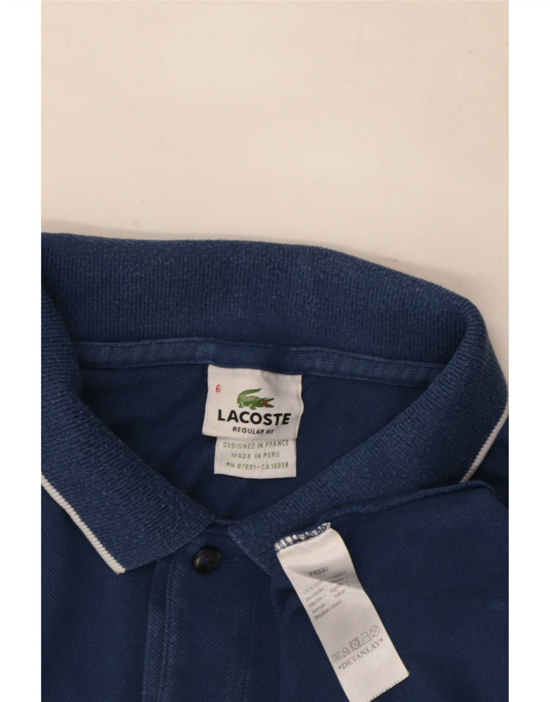 Polo Lacoste Hombre Regular Fit Talla 6 XL Azul Marino