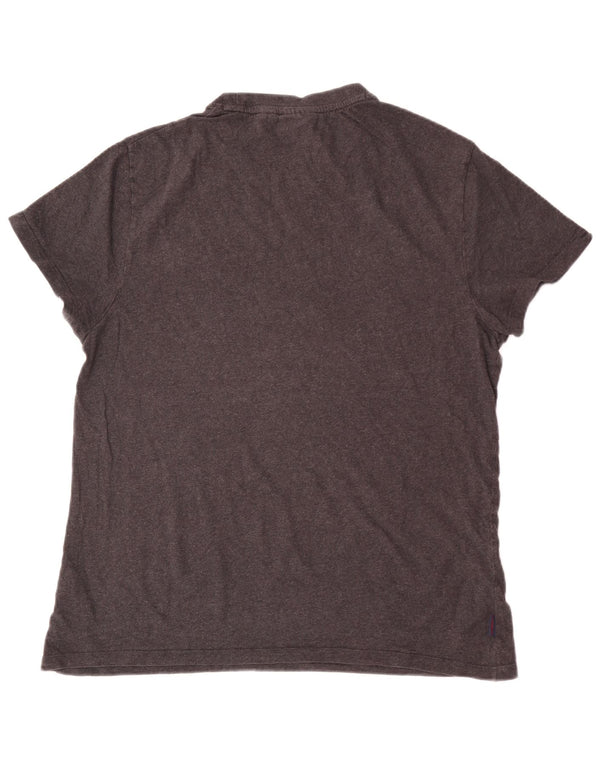 Superdry Hombre Camiseta Gráfica Top XL Algodón Gris