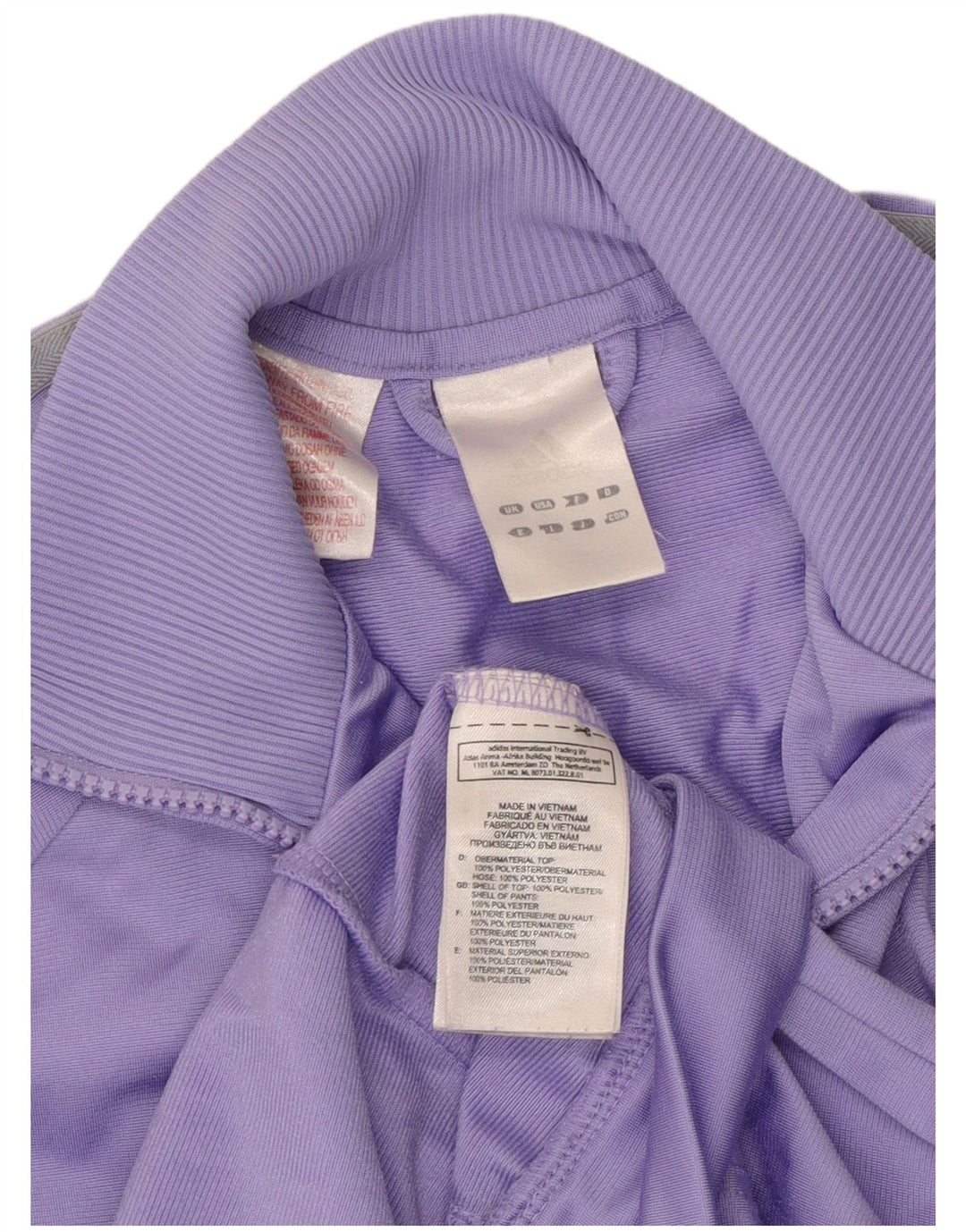 Adidas - Chaqueta de chándal para mujer, talla 40, poliéster morado mediano