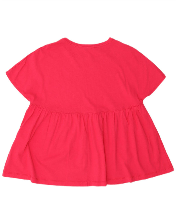Zara Mujer Camiseta Extragrande Top UK 44 Algodón Rosa Medio