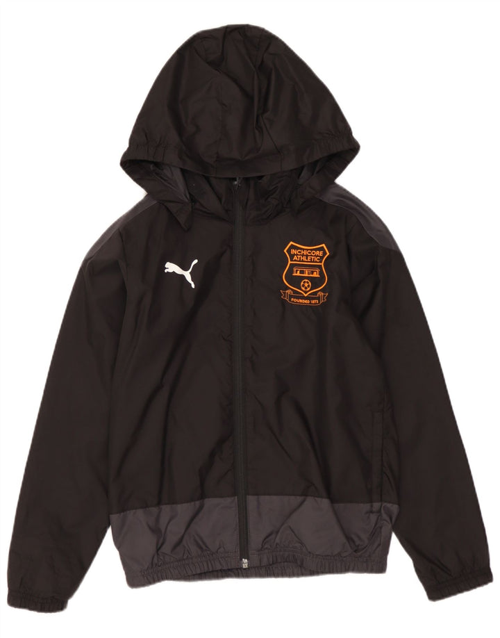 PUMA Chubasquero con capucha y gráfico para niña 7-8 años Nylon color block negro