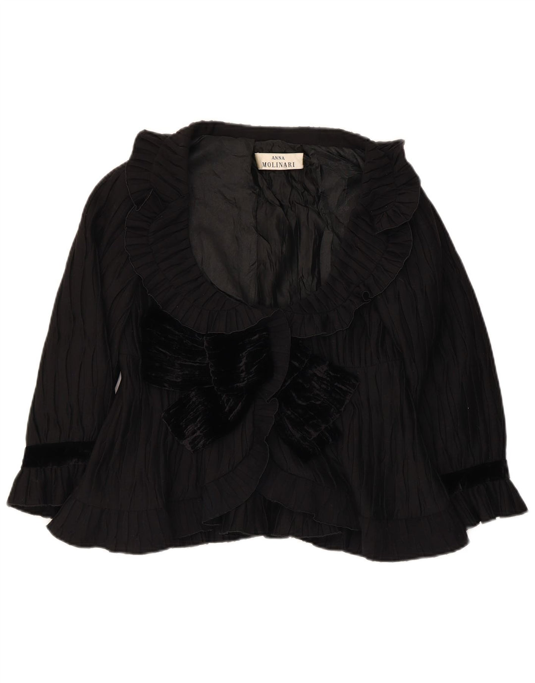 ANNA MOLINARI Top Bolero de Manga 3/4 para Mujer UK 40 Mediano Negro