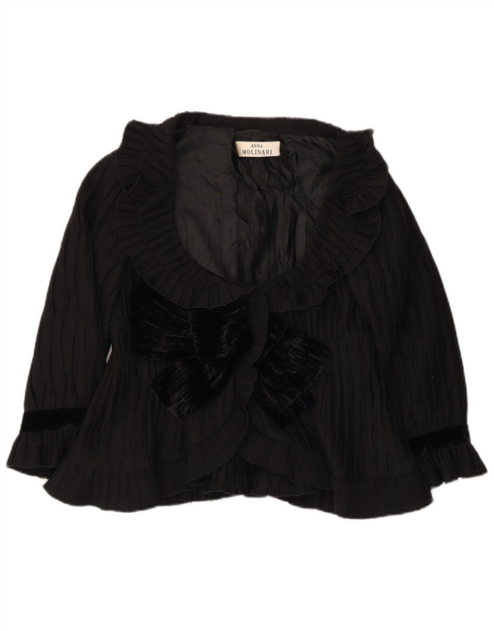 ANNA MOLINARI Top Bolero de Manga 3/4 para Mujer UK 40 Mediano Negro