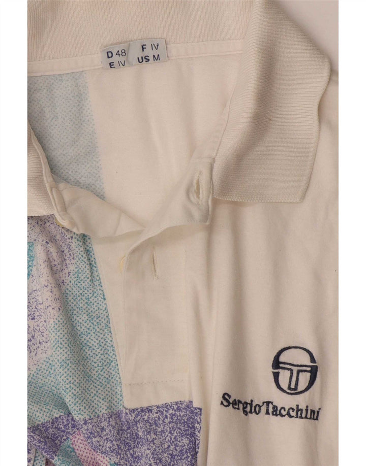 Sergio Tacchini Polo Hombre Blanco Medio Geométrico
