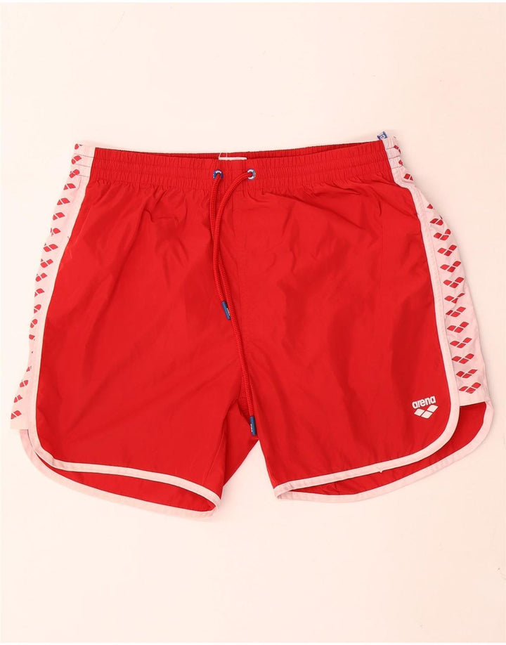 Arena Shorts De Baño Con Gráficos Para Hombre Poliéster Color Block Rojo Grande