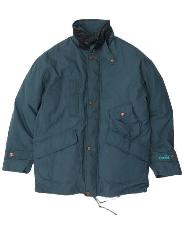 Diadora Chaqueta Acolchada Hombre ES 38 Verde Medio Poliéster