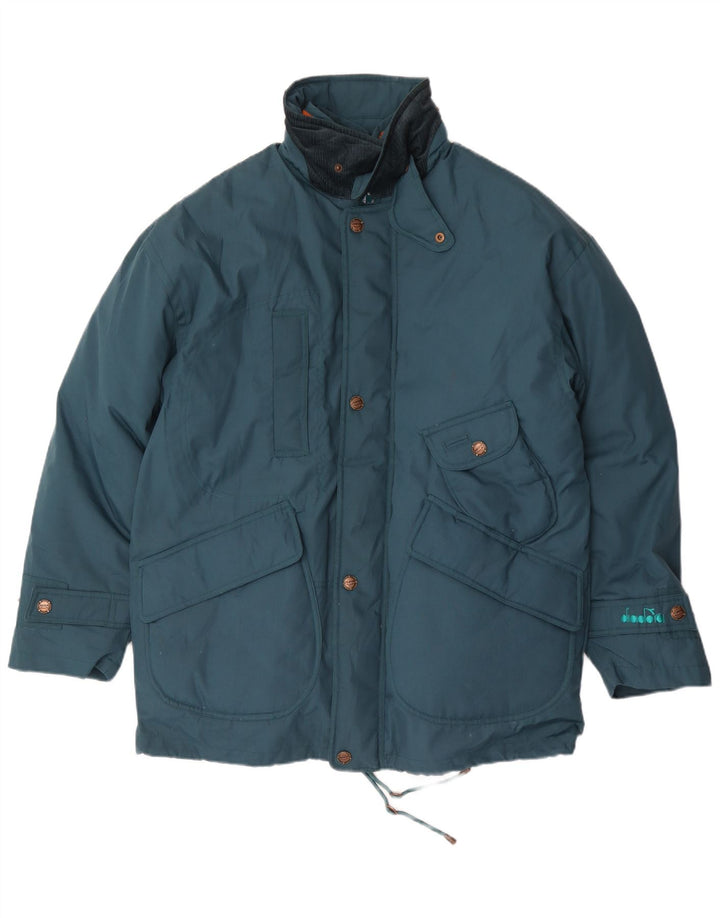 Diadora Chaqueta Acolchada Hombre ES 38 Verde Medio Poliéster
