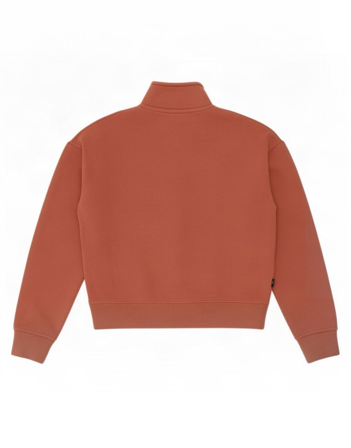 Superdry Mujer Oversize Crop Zip Neck Sudadera Jumper UK 8 Small Marrón