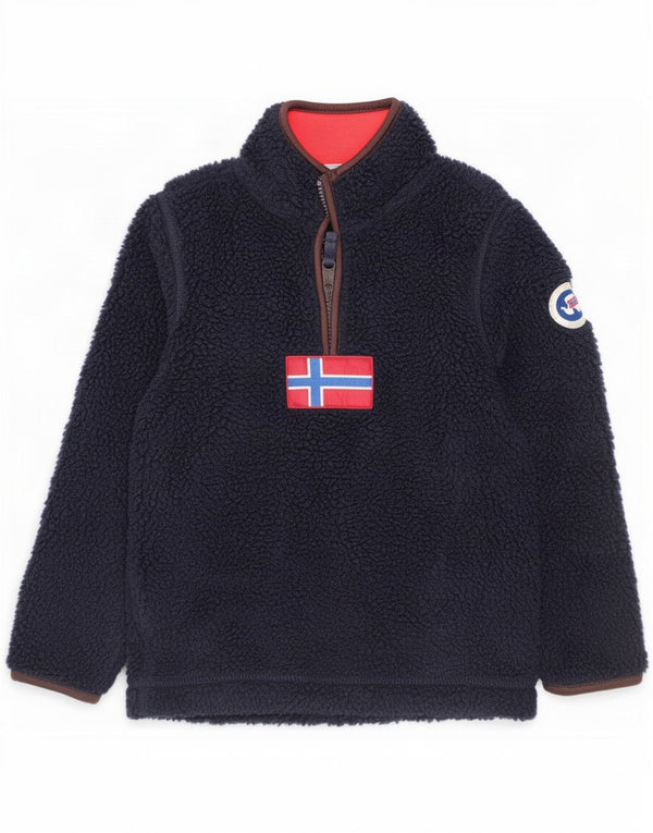 Napapijri Jersey polar con gráfico y cremallera para niños 5-6 años Azul marino Poliéster