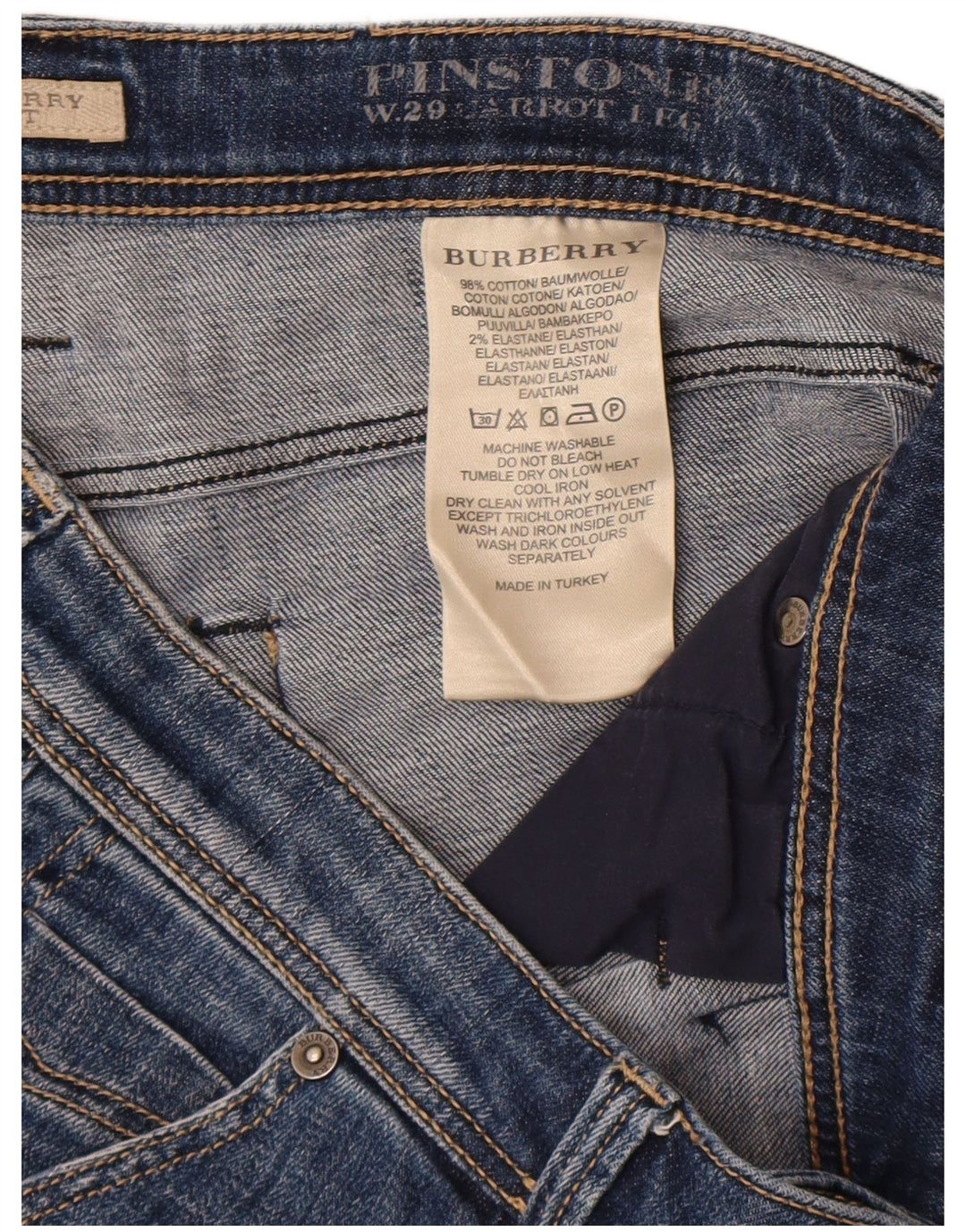 Burberry Mujer BRIT Denim Shorts W29 Algodón Azul Medio