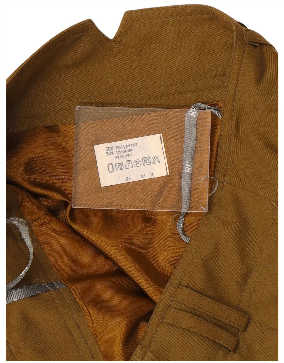 Falda lápiz vintage para mujer EU 38 Mediana W28 Poliéster caqui