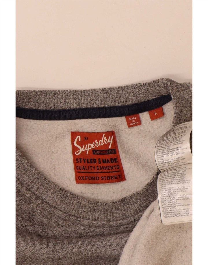 Superdry Hombre Sudadera Con Estampado De Jersey Grande De Algodón Moteado Gris