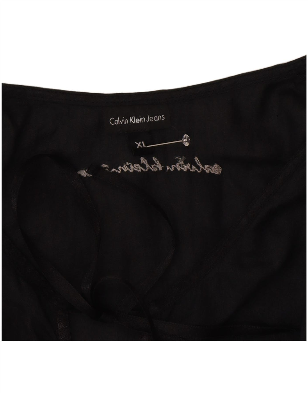 Calvin Klein Jeans Blusa para Mujer Top UK 40 XL Negro